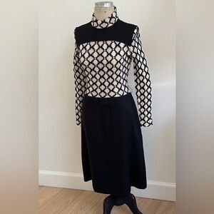 TEAL TRAINA knit dress 1970’s designer Vintage S